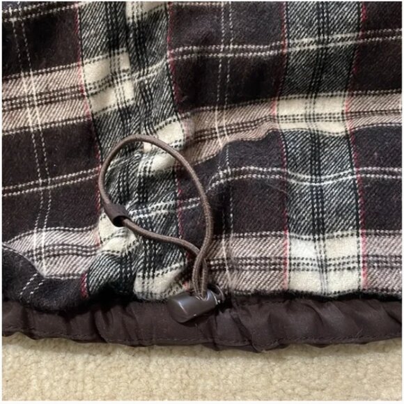 Brown zipper vest lined with plaid flannel inside Women's Size Small - Picture 4 of 12